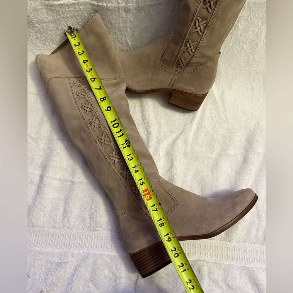 Vince Camuto Kreesell Knee High Boot Taupe Tan Suede Size 9.5 - Picture 11 of 16